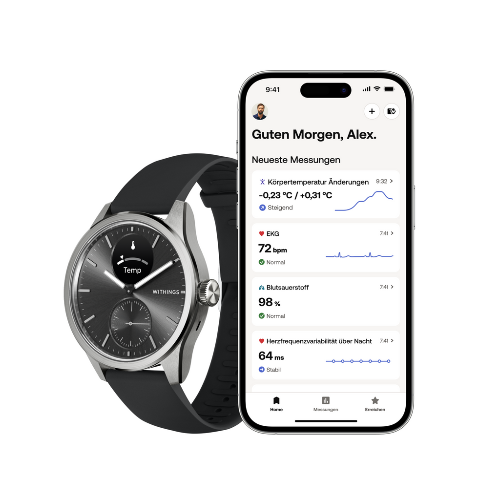 WITHINGS Scanwatch 2 42mm Schwarz